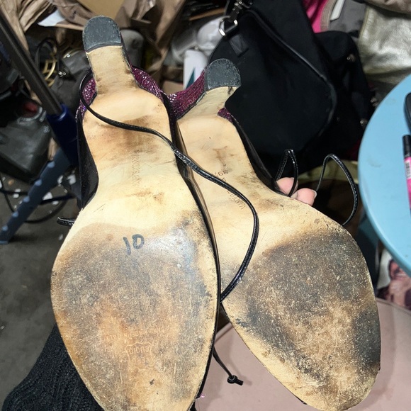 Manolo blahnik black and Pink Women's Lace-Up Heels - Picture 12 of 13